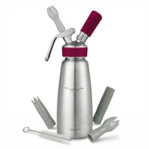 GOBEL - Siphon de cuisine professionnel INOX - Siphon chantilly cuve et tête INOX - 0.5L - Qualité professionnelle (conforme NF D21-901)